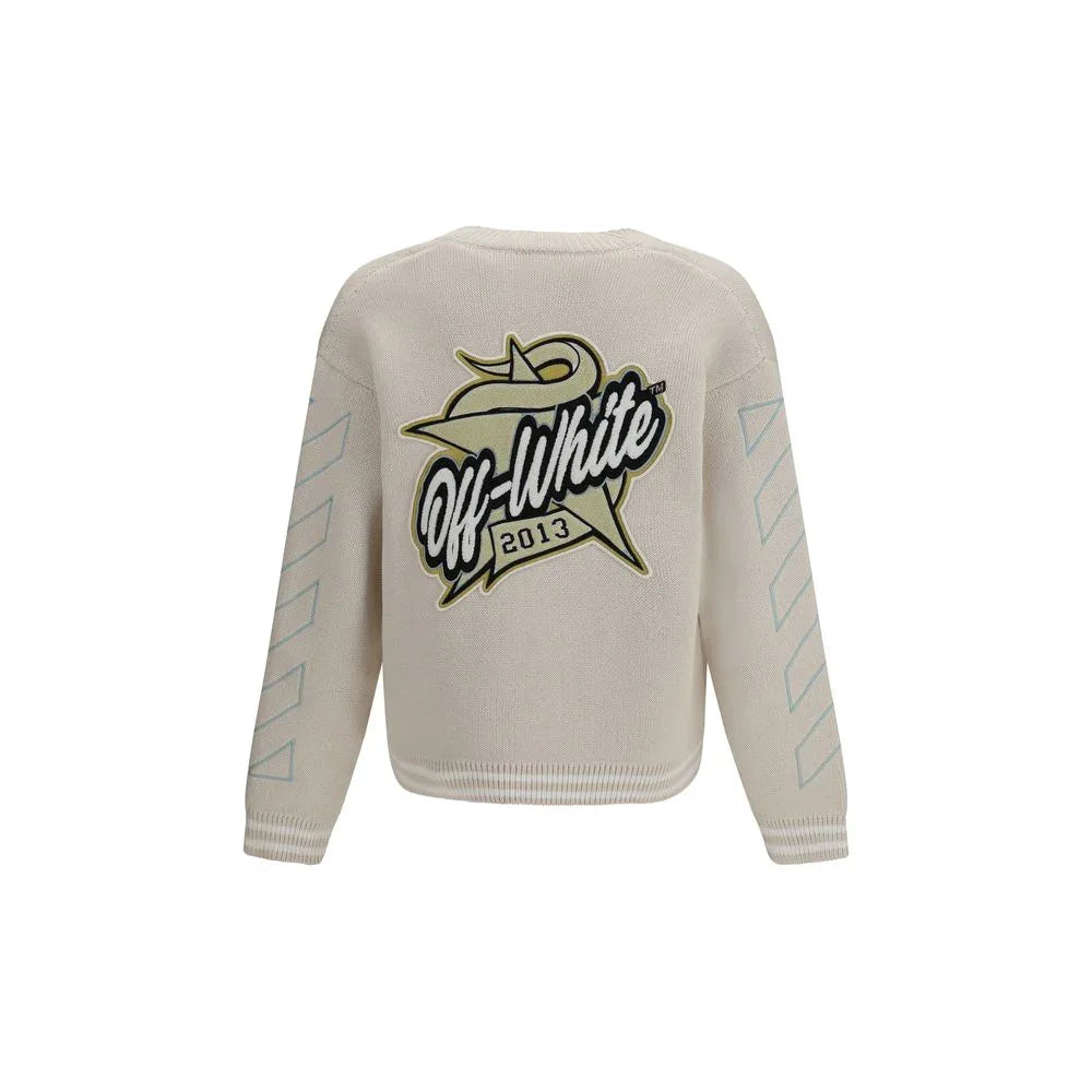 Off-White Beige Cotton Cardigan - Zeiniez