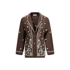 P.A.R.O.S.H. Brown Linen Pattern Shirt - Zeiniez