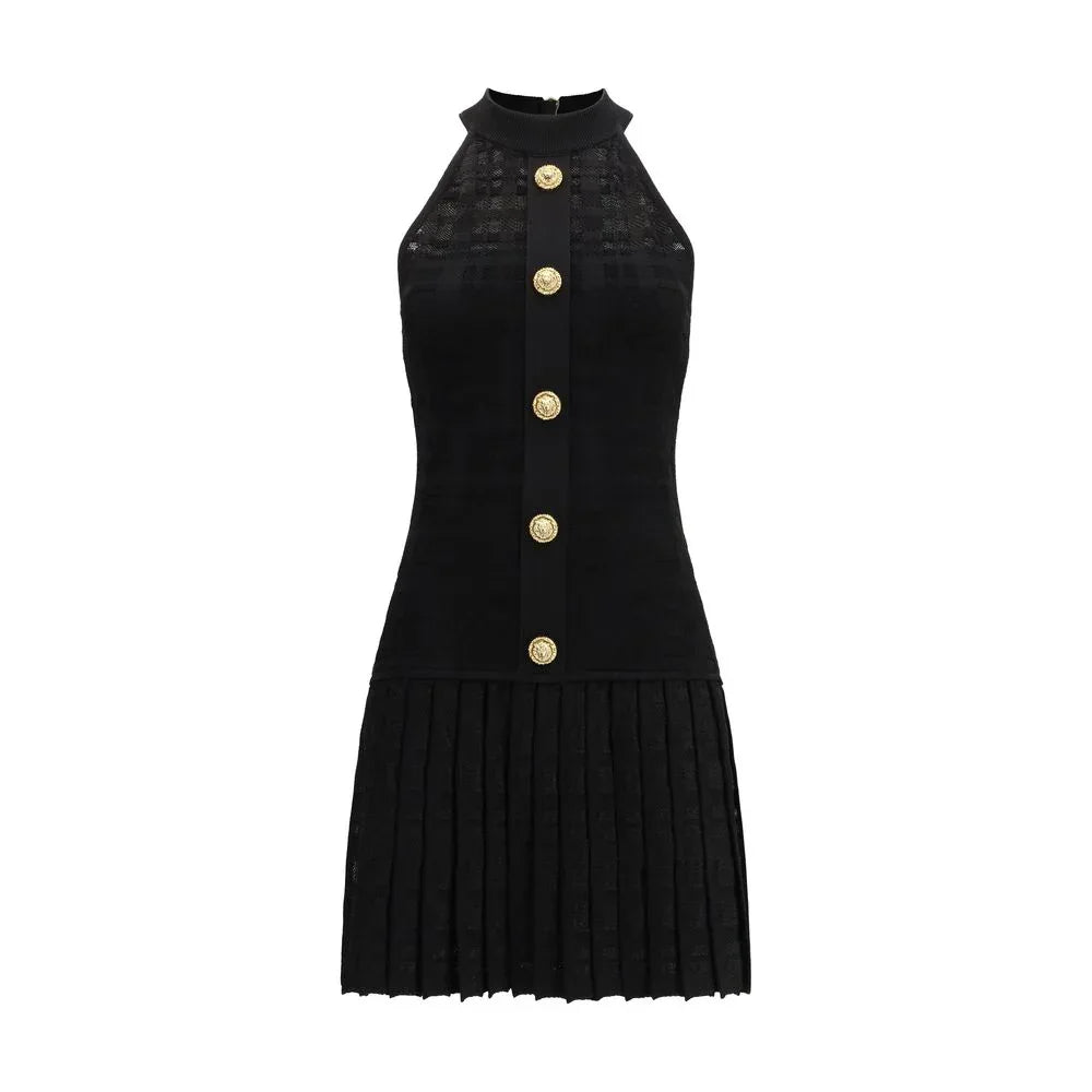 Balmain Black Viscose Cocktail Dress - Zeiniez