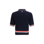 Thom Browne Blue Cotton Polo Shirt