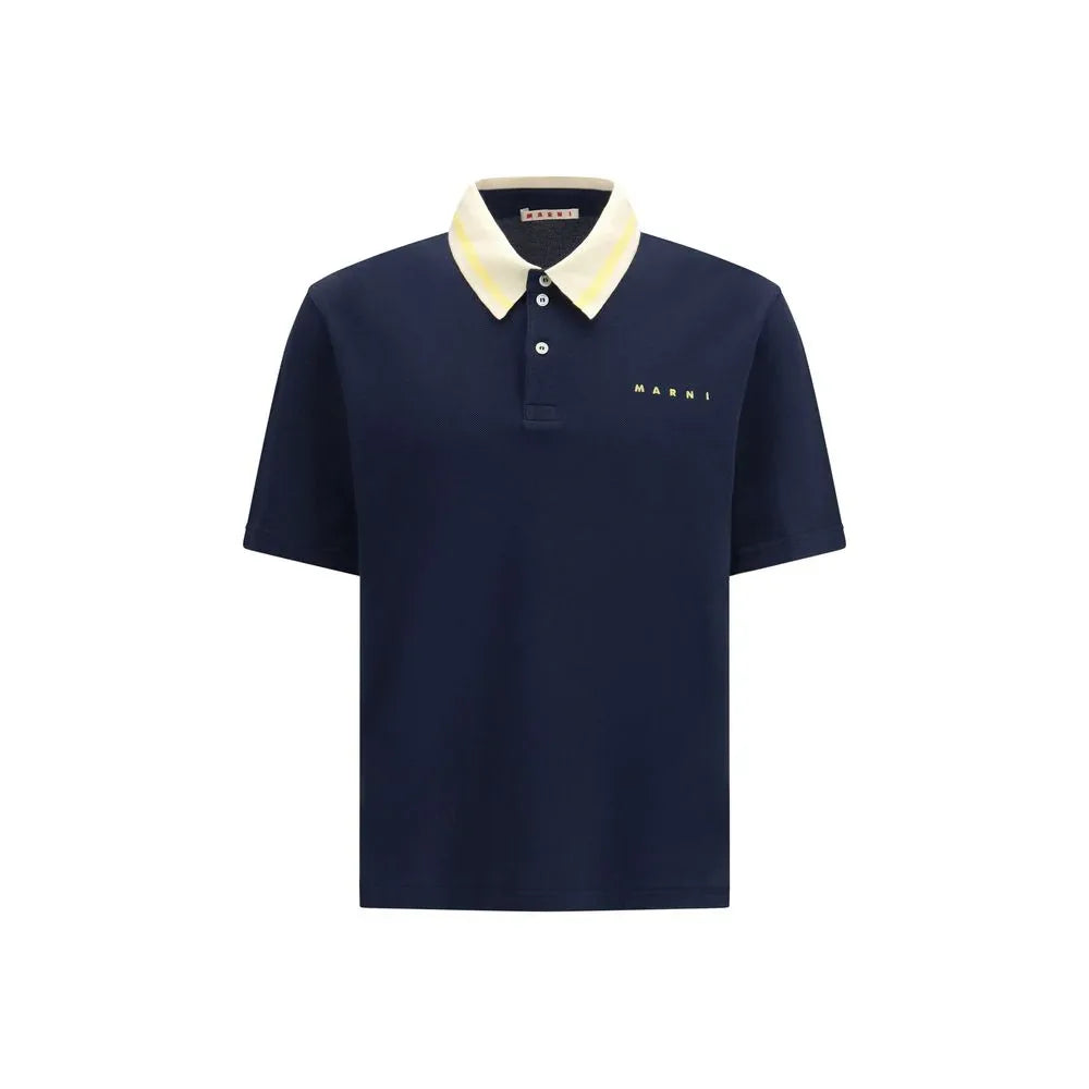 Marni Blue Cotton Polo Shirt - Zeiniez