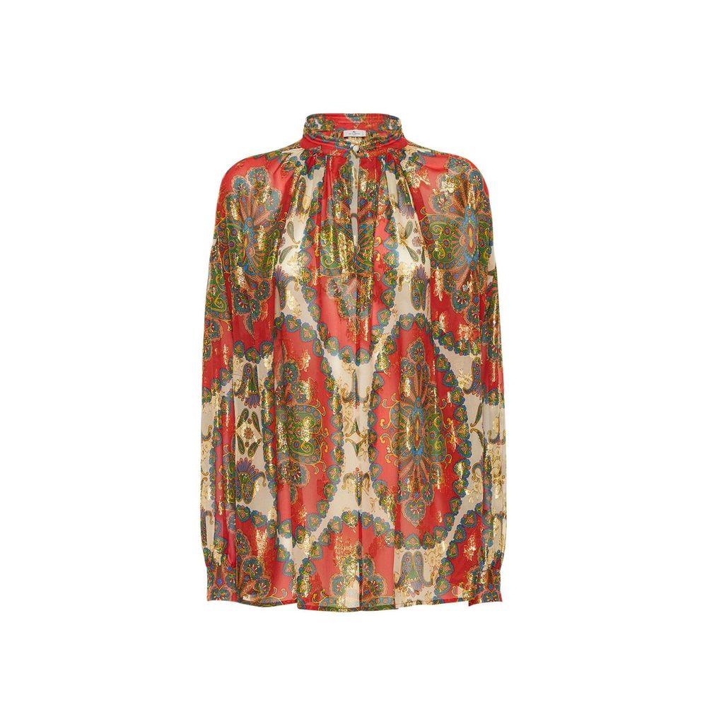 Etro Orange Silk Pattern Shirt - Zeiniez