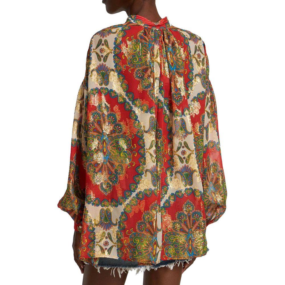 Etro Orange Silk Pattern Shirt - Zeiniez
