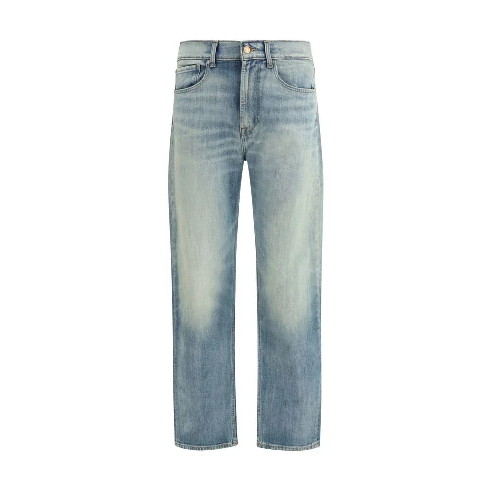 7FOR Blue Cotton Relaxed Fit Jeans - Zeiniez