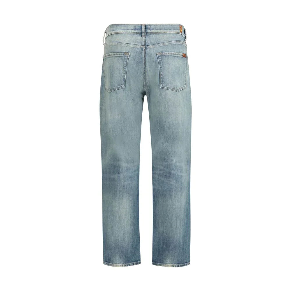 7FOR Blue Cotton Relaxed Fit Jeans - Zeiniez