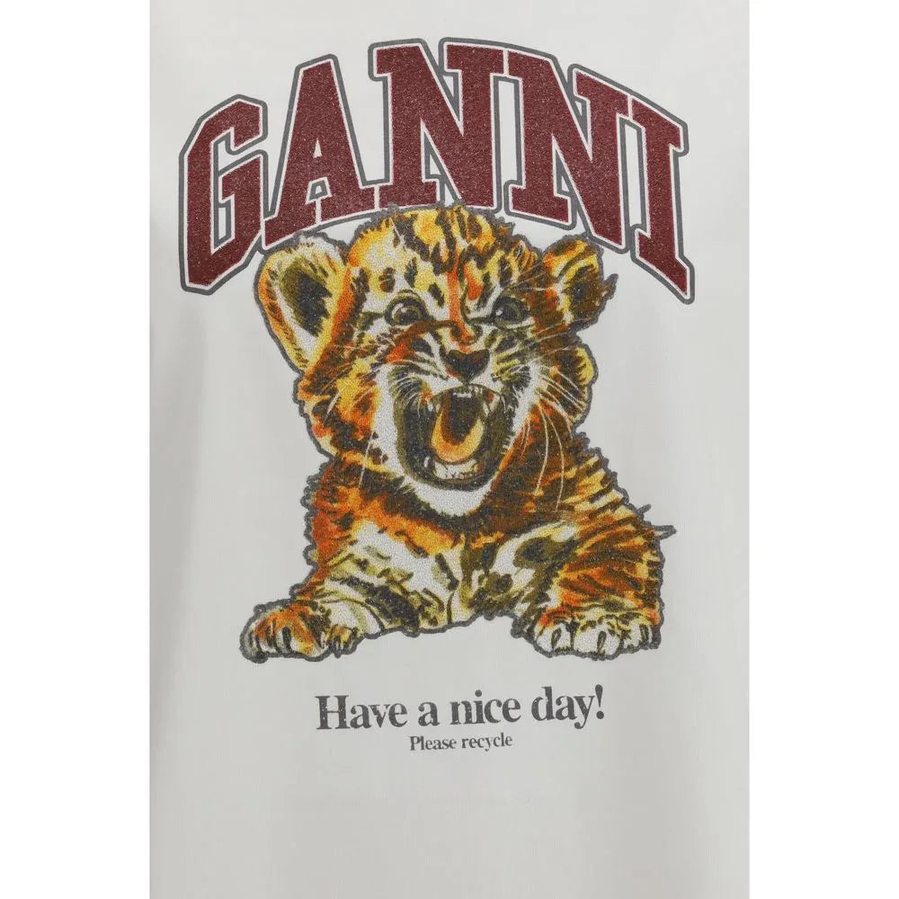 Ganni White Cotton T-Shirt - Zeiniez