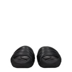 Balmain Black Leather Slippers