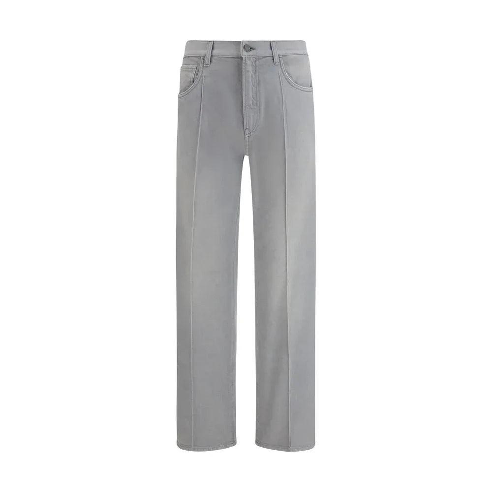 Prada Gray Cotton Straight-Leg Jeans - Zeiniez
