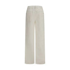 Brunello Cucinelli White Cotton Relaxed Fit Jeans