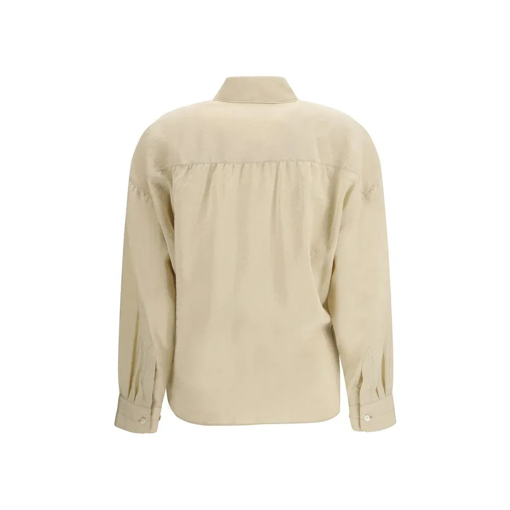 Lemaire Beige Silk Dress Shirt - Zeiniez