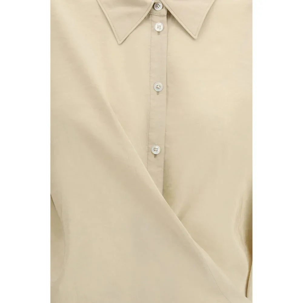 Lemaire Beige Silk Dress Shirt - Zeiniez