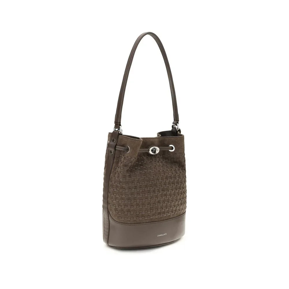 Zanellato Brown Calf Leather Bos Taurus Backet Bag - Zeiniez