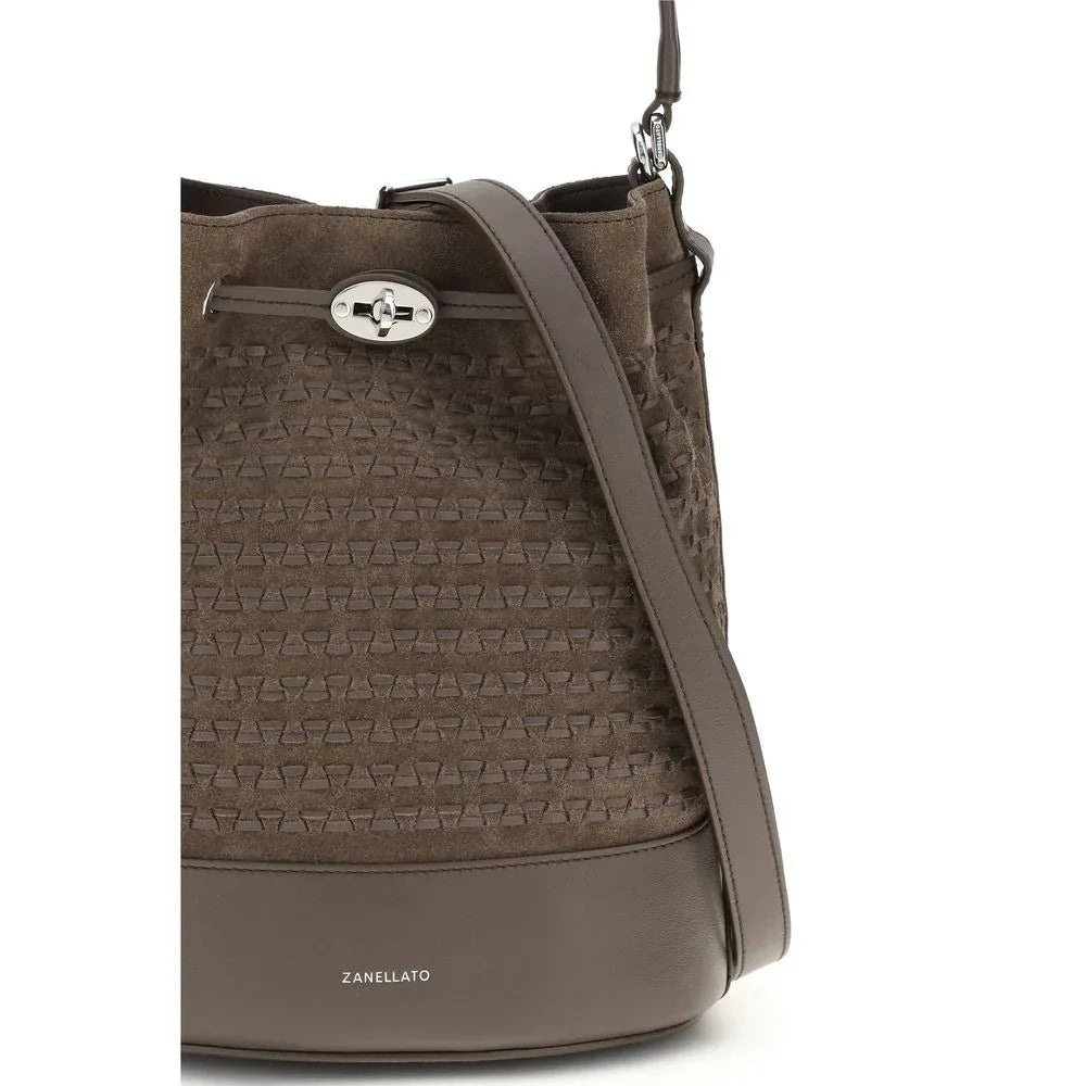 Zanellato Brown Calf Leather Bos Taurus Backet Bag - Zeiniez