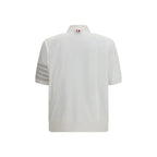 Thom Browne White Cotton Polo Shirt