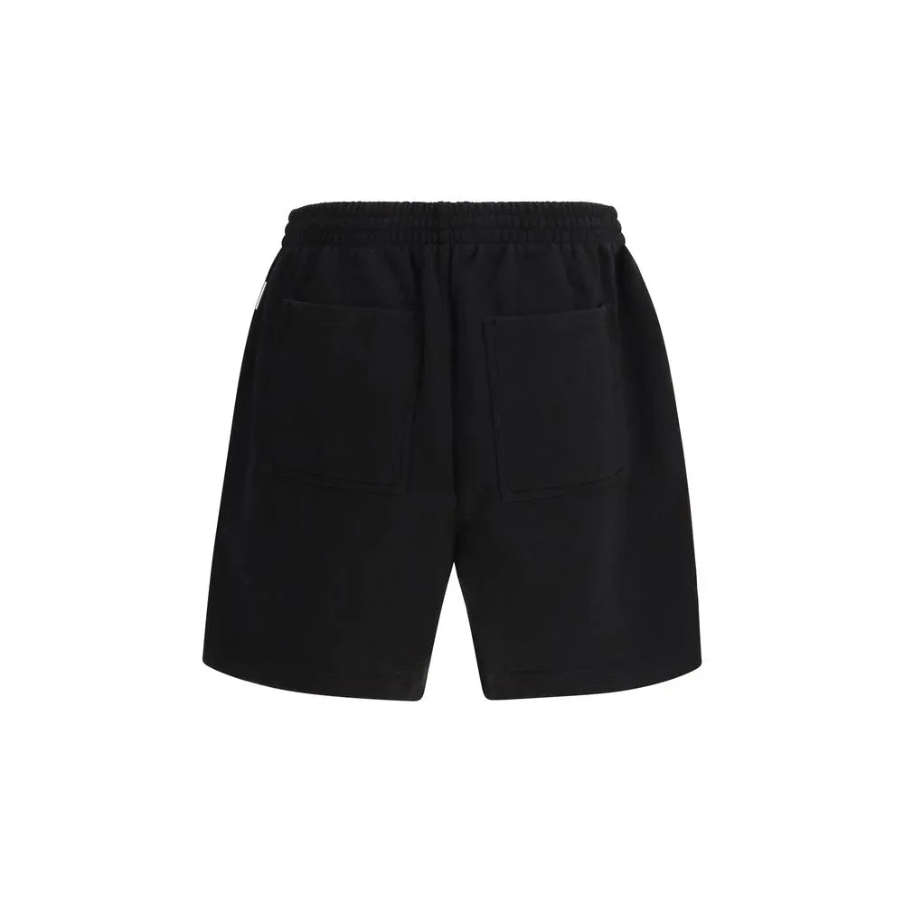 Represent Black Cotton Bermuda Shorts - Zeiniez