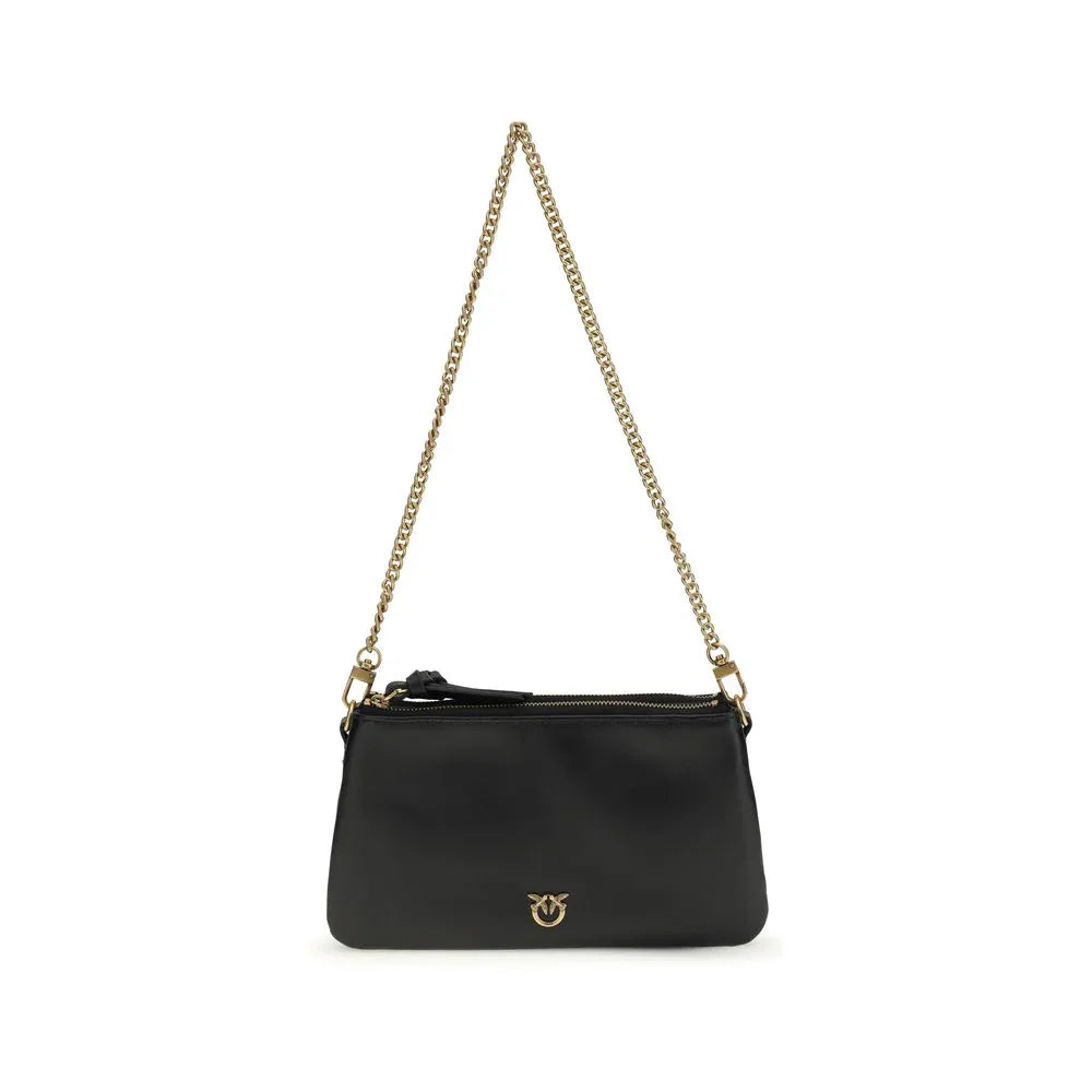 PINKO Black Calf Leather Bos Taurus Shoulder Bag - Zeiniez