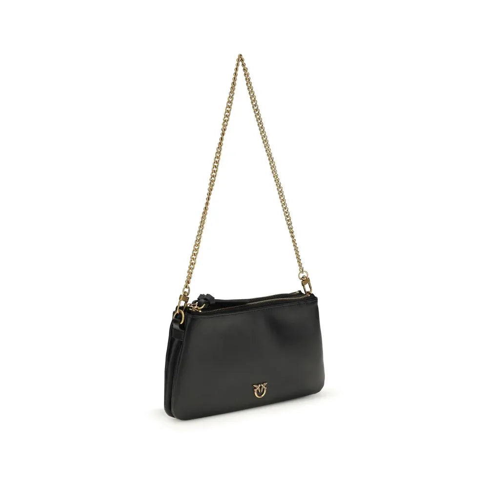 PINKO Black Calf Leather Bos Taurus Shoulder Bag - Zeiniez