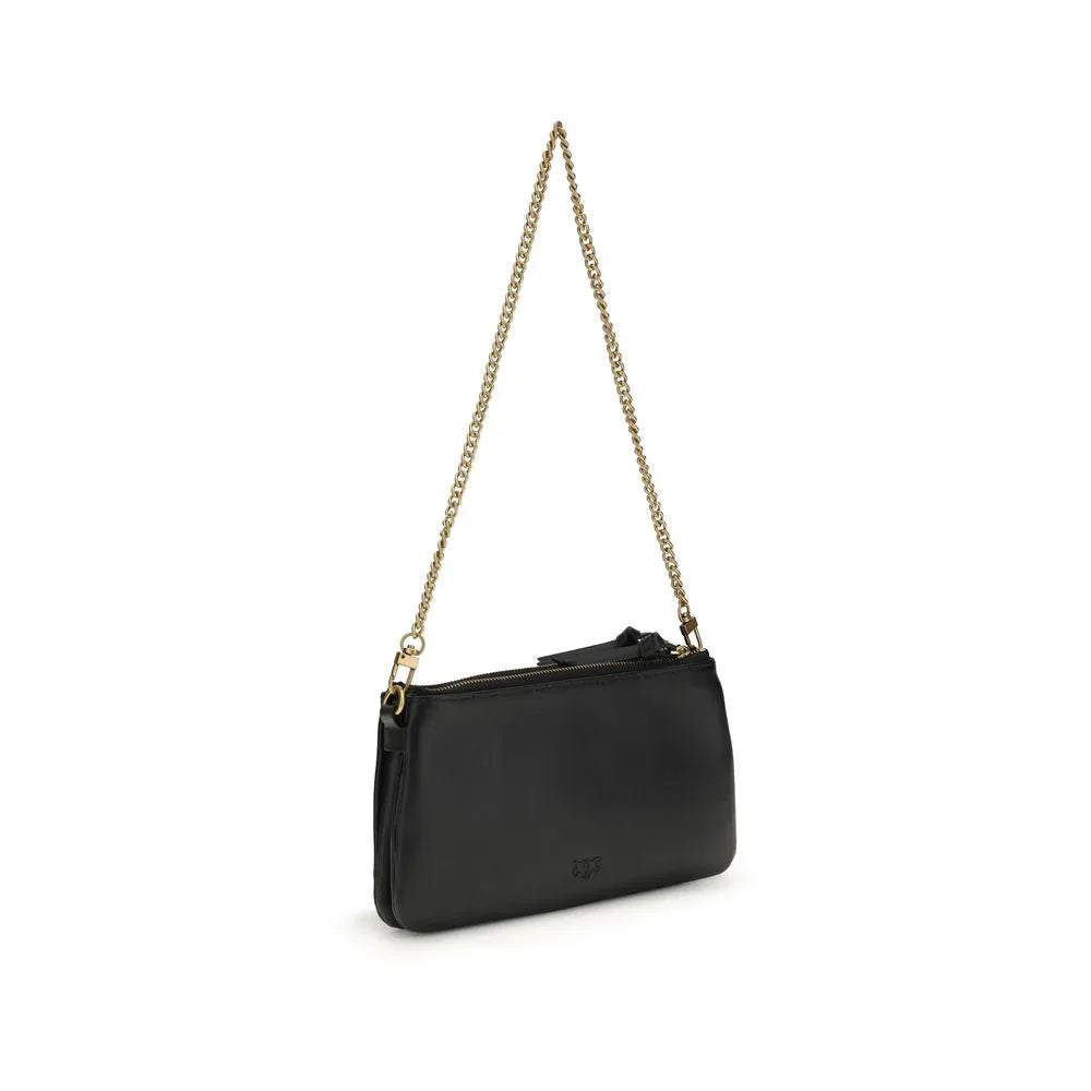 PINKO Black Calf Leather Bos Taurus Shoulder Bag - Zeiniez