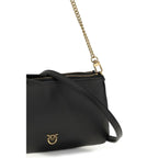 PINKO Black Calf Leather Bos Taurus Shoulder Bag - Zeiniez
