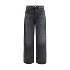 Agolde Black Cotton Straight-Leg Jeans - Zeiniez