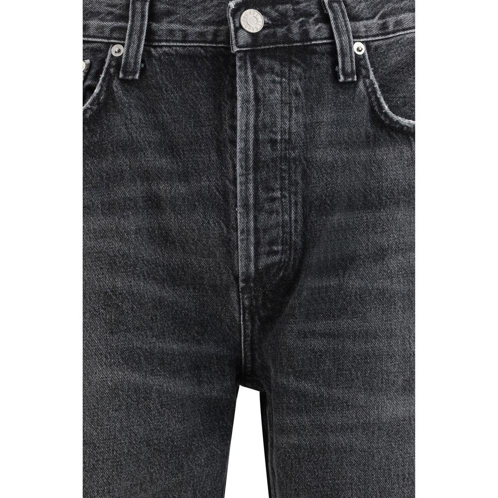 Agolde Black Cotton Straight-Leg Jeans - Zeiniez