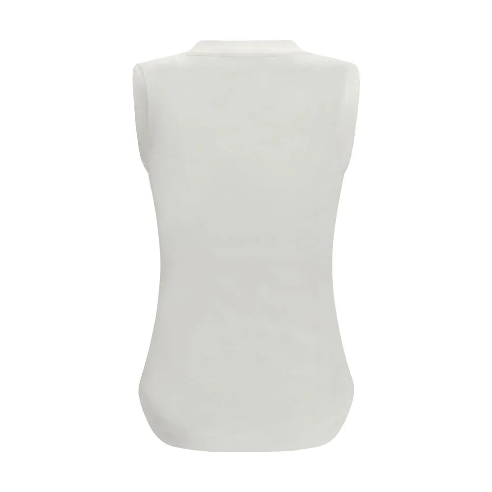 The Attico White Cotton Sleeveles T-Shirt - Zeiniez