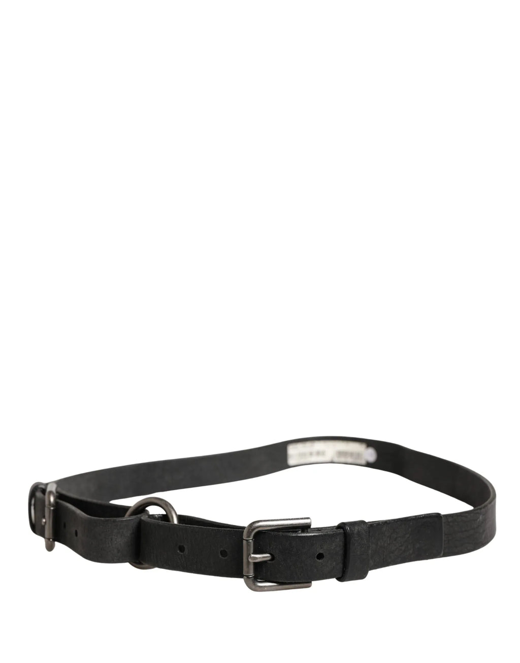 Dolce & Gabbana Men Black Calfskin Leather Metal Buckle Belt - Zeiniez