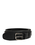 Dolce & Gabbana Men Black Classic Leather Metal Buckle Belt - Zeiniez