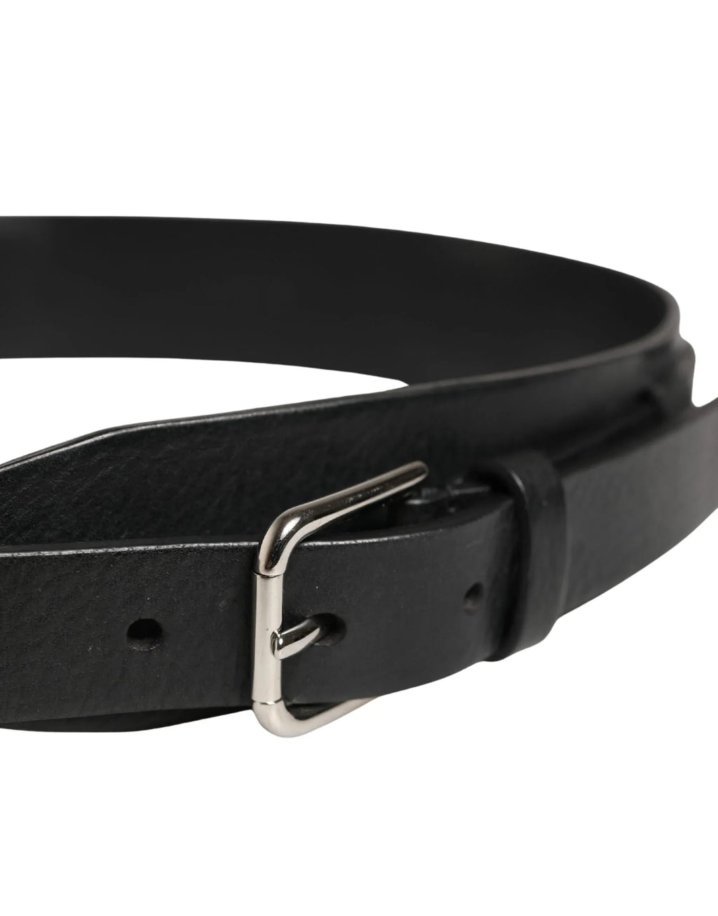 Dolce & Gabbana Men Black Classic Leather Metal Buckle Belt - Zeiniez