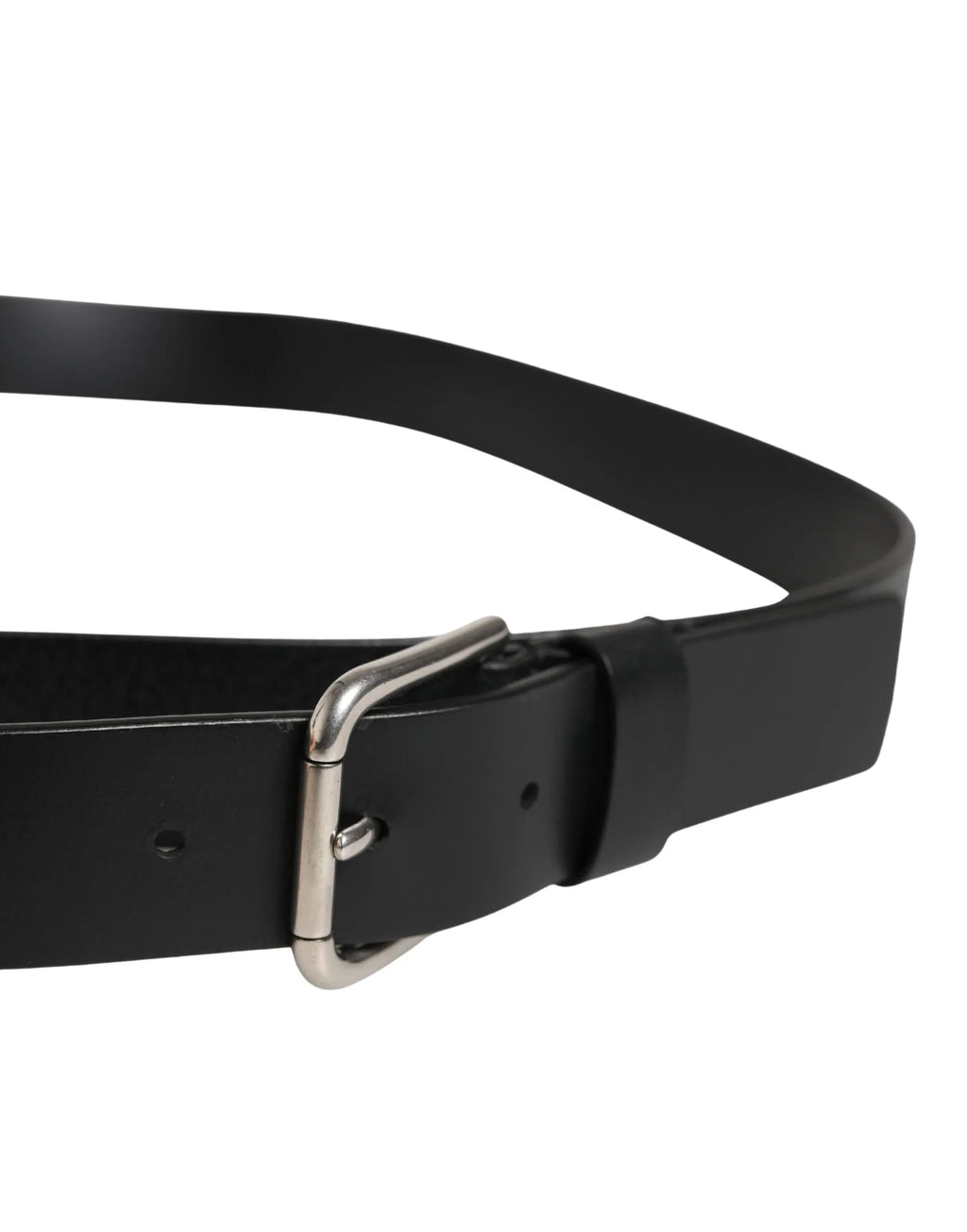 Dolce & Gabbana Black Double Strap Leather Silver Buckle Belt - Zeiniez