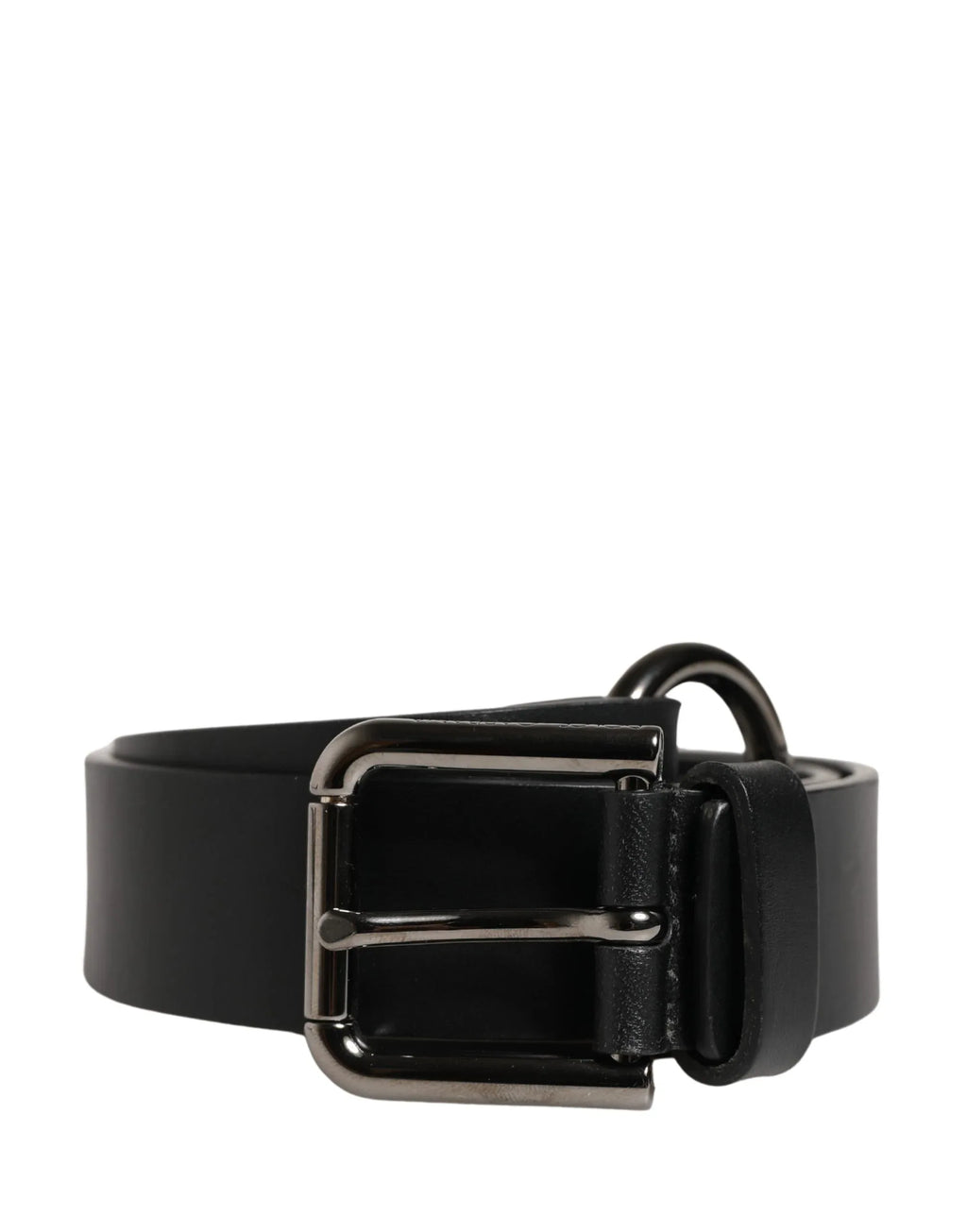 Dolce & Gabbana Men Black Calfskin Leather Metal Buckle Belt - Zeiniez