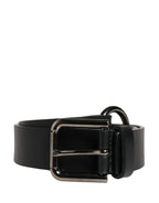 Dolce & Gabbana Men Black Calfskin Leather Metal Buckle Belt - Zeiniez