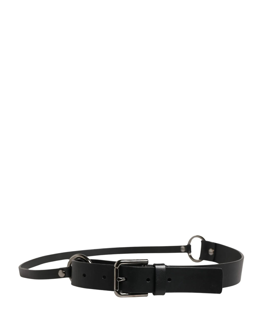 Dolce & Gabbana Men Black Calfskin Leather Metal Buckle Belt - Zeiniez