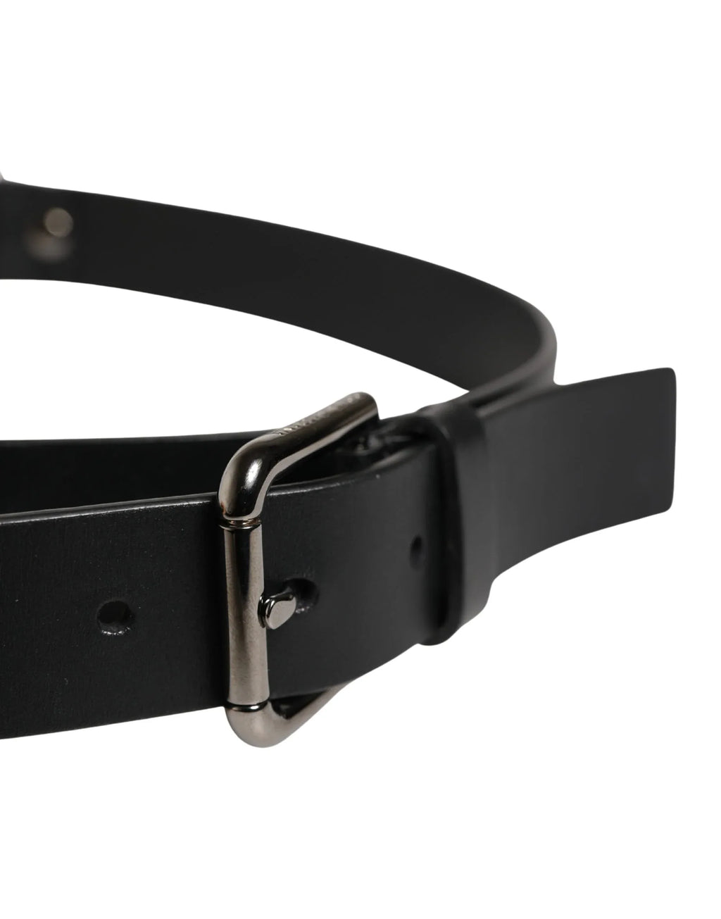 Dolce & Gabbana Men Black Calfskin Leather Metal Buckle Belt - Zeiniez