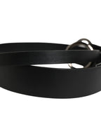 Dolce & Gabbana Men Black Calfskin Leather Metal Buckle Belt - Zeiniez