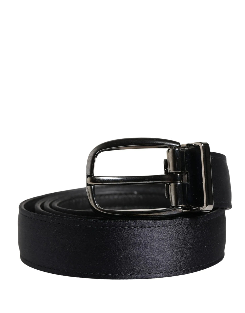 Dolce & Gabbana Men Black Classic Viscose Metal Buckle Belt - Zeiniez