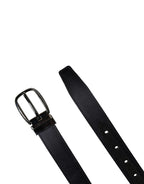 Dolce & Gabbana Men Black Classic Viscose Metal Buckle Belt - Zeiniez