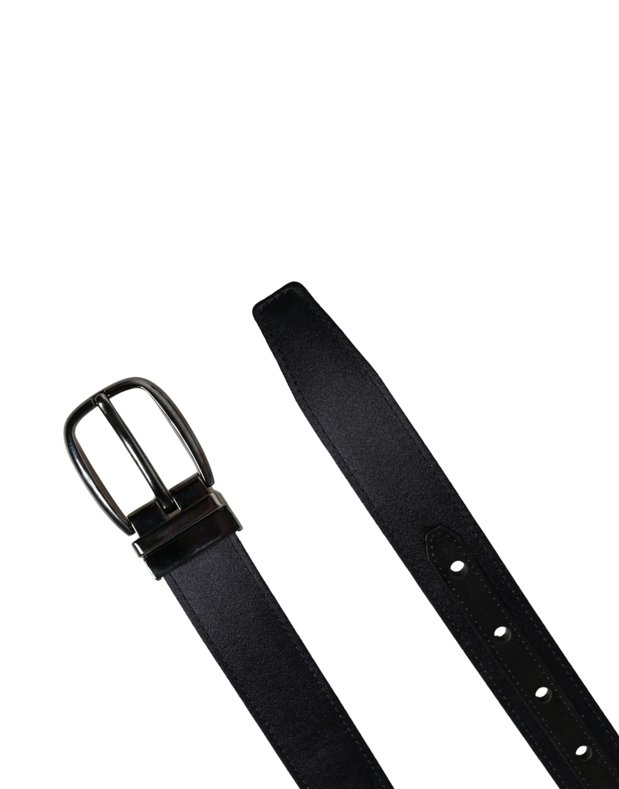 Dolce & Gabbana Men Black Classic Viscose Metal Buckle Belt - Zeiniez