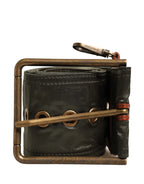 Dolce & Gabbana Men Black Wide Leather DG Metal Buckle Belt - Zeiniez