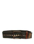 Dolce & Gabbana Men Black Wide Leather DG Metal Buckle Belt - Zeiniez