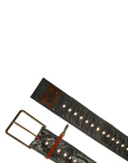 Dolce & Gabbana Men Black Wide Leather DG Metal Buckle Belt - Zeiniez