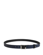 Dolce & Gabbana Men Blue Calfskin Leather Square Buckle Belt - Zeiniez