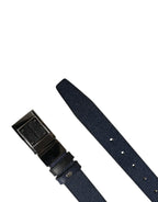 Dolce & Gabbana Men Blue Calfskin Leather Square Buckle Belt - Zeiniez