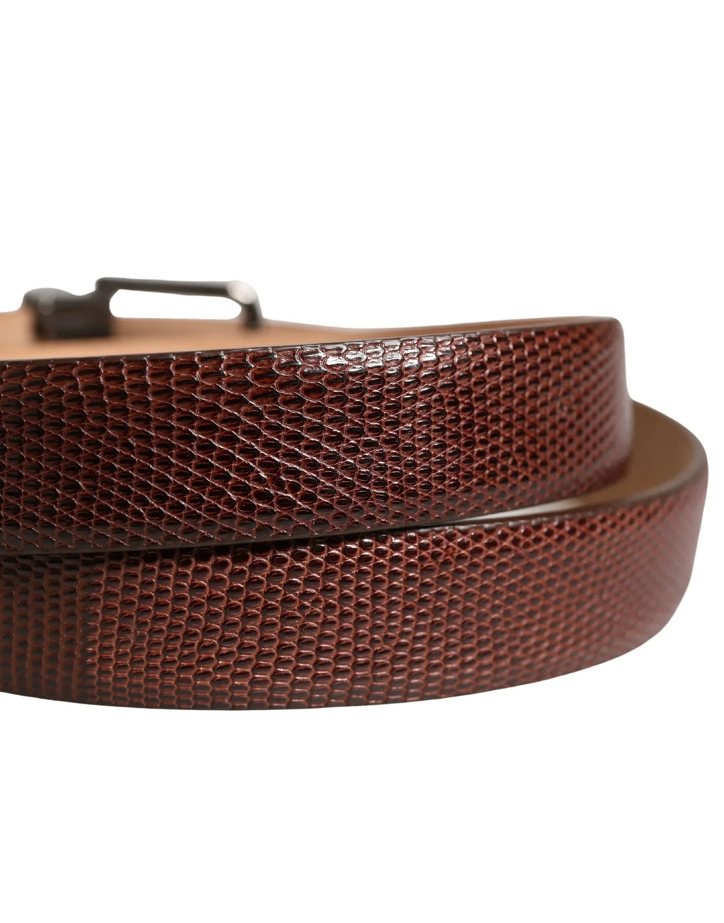 Dolce & Gabbana Men Brown Goatskin Leather Metal Buckle Belt - Zeiniez
