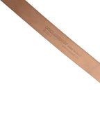 Dolce & Gabbana Men Brown Goatskin Leather Metal Buckle Belt - Zeiniez