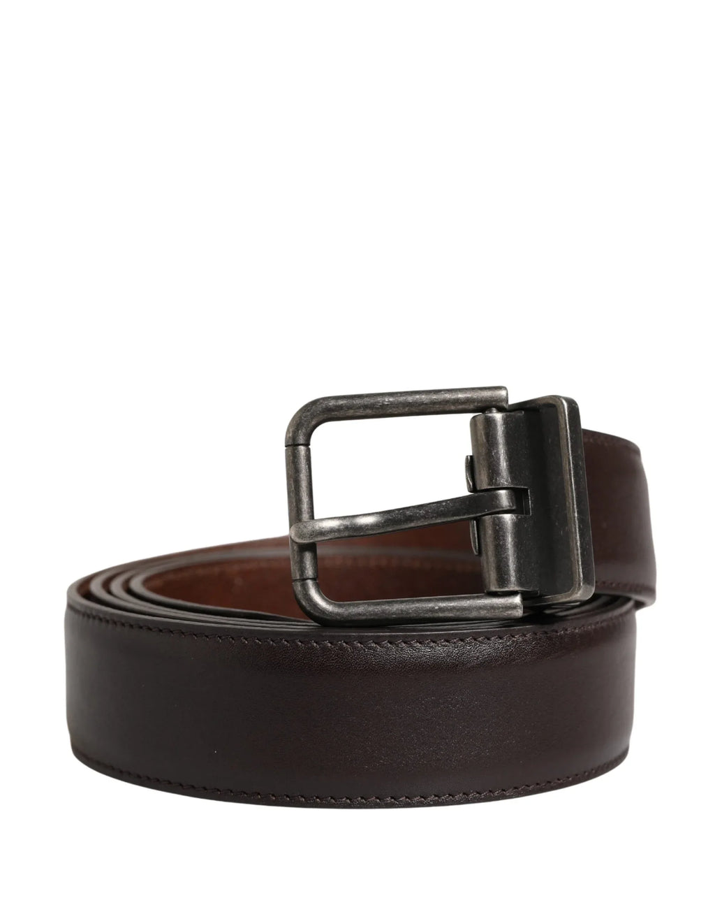 Dolce & Gabbana Men Brown Classic Leather Metal Buckle Belt - Zeiniez