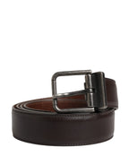 Dolce & Gabbana Men Brown Classic Leather Metal Buckle Belt - Zeiniez