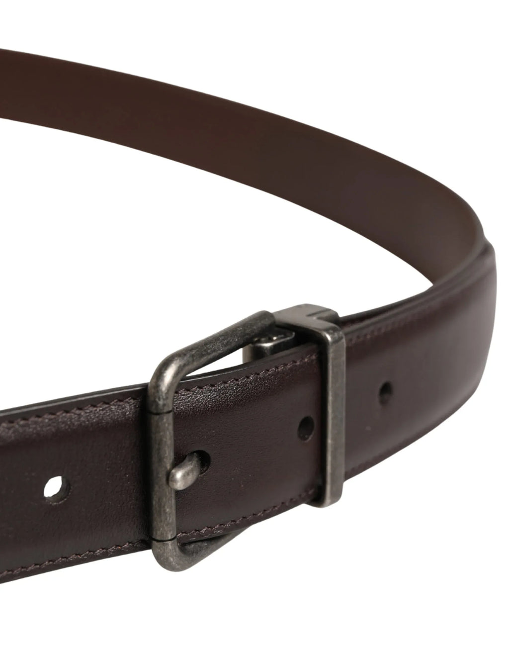 Dolce & Gabbana Men Brown Classic Leather Metal Buckle Belt - Zeiniez