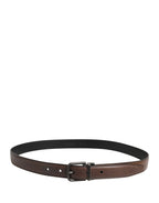 Dolce & Gabbana Men Brown Classic Leather Metal Buckle Belt - Zeiniez