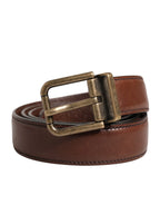 Dolce & Gabbana Men Brown Classic Leather Metal Buckle Belt - Zeiniez
